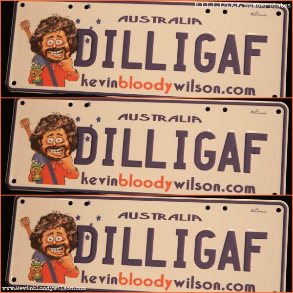 DILLIGAF Number Plates – White / Navy